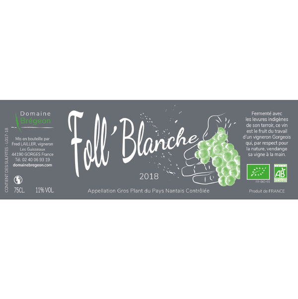 Domaine Brégeon Foll' Blanche 2020 750ml X 6 Orignal Box